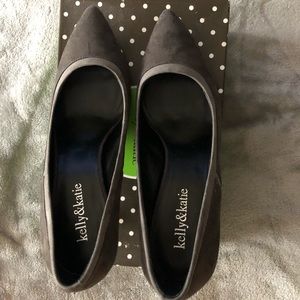 Two Tone Grey Suede Pumps